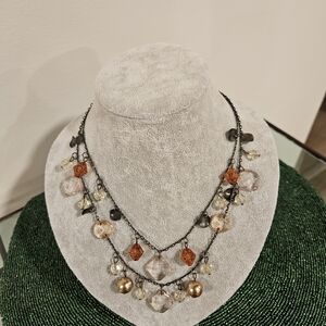 Premier Designs Pink and Orange Gemstone Necklace